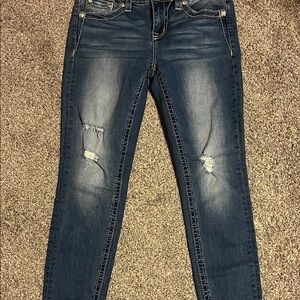 Miss Me Dark Blue Distressed Skinny Jeans